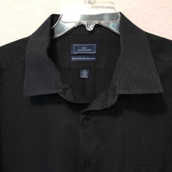 Dockers textured black dress shirt. - Picture 5 of 8